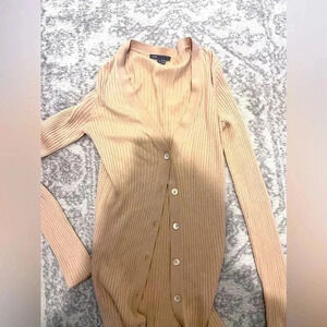 Vince Beige Ribbed Cardigan NWOT SIZE MEDIUM
